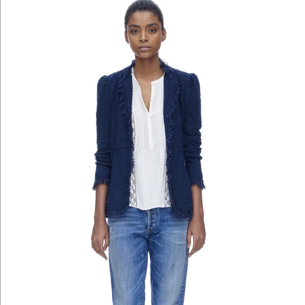 Rebecca Taylor Navy Textured Blazer
